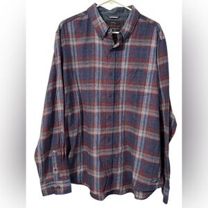 Weatherproof Vintage Men's Cotton blend Long Sleeve Flannel Plaid Shirt Size XXL